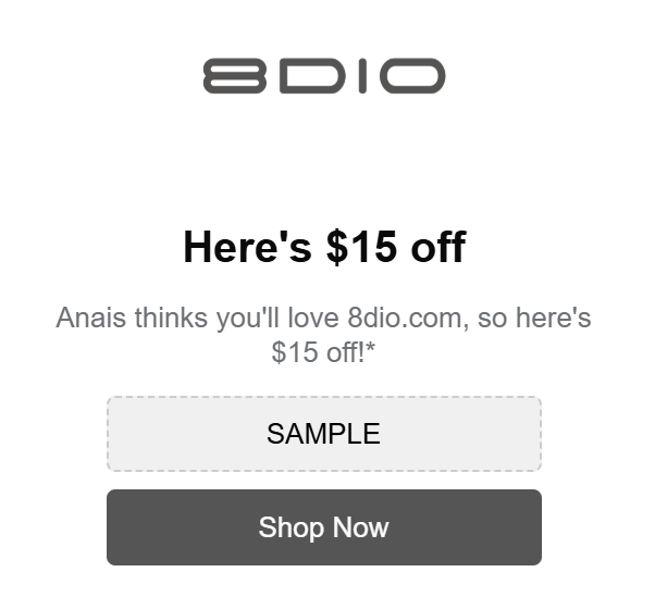 8Dio SAVE 15$ ON FIRST ORDER